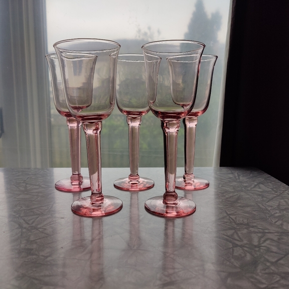 5  🩷 Pink hand blown glass 🍷 Wine or water Goblets | 8 oz Mexico / Spain style - Picture 14 of 14